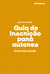 Capa do guia de inscrição para autores do Encha Seu Kindle 2026, fundo laranja, com a marca dizaianne
